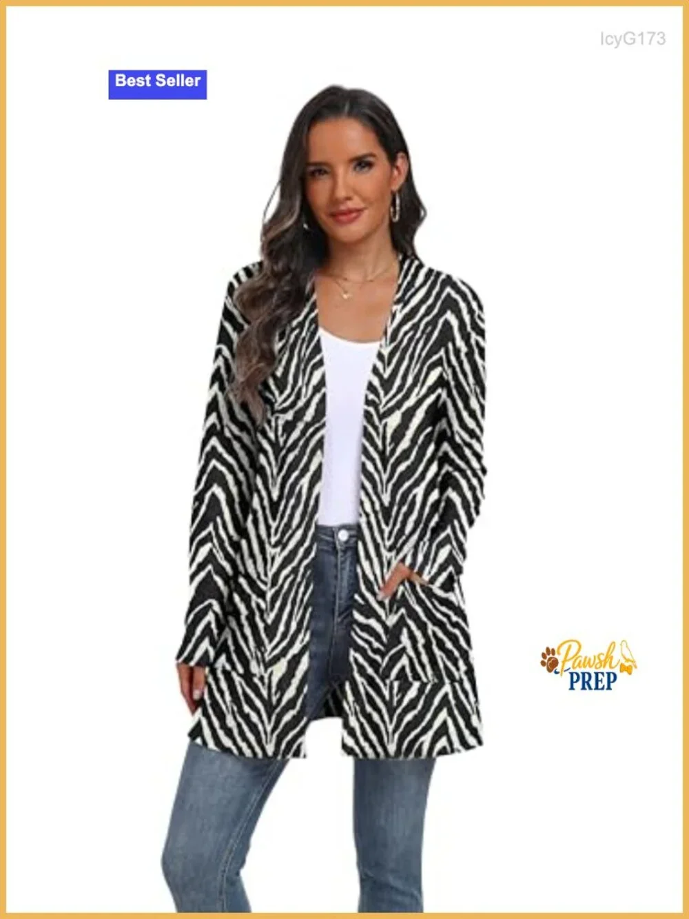 Women's Open Front Cable Knit Sweater Cardigan with Pockets Long Sleeve